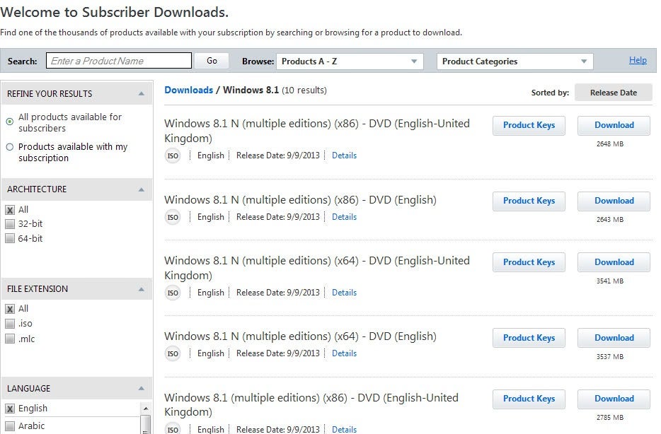 Msdn subscriber downloads